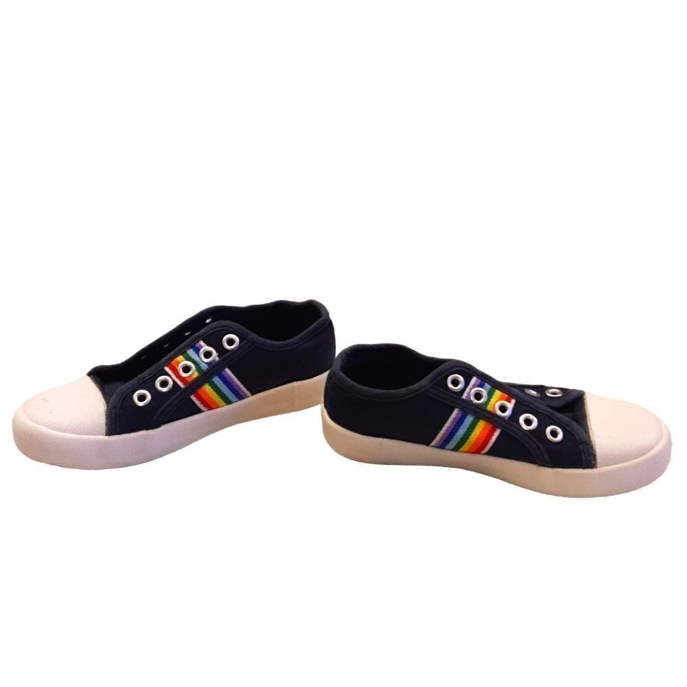 US Sports Sneakers‎ Navy Rainbow Rubber Toe Kids sz 13 - Picture 4 of 13